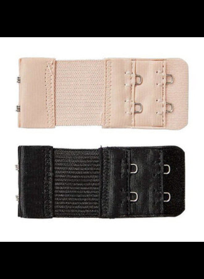 ITALO Women Polyester Bra Extender 2-Hook -2Eye,Give Life to Your Old Lovely bra's Use Bra Extenders One size Fits all,Pack of 2 Size- Free (Black, Brown) - Image 1