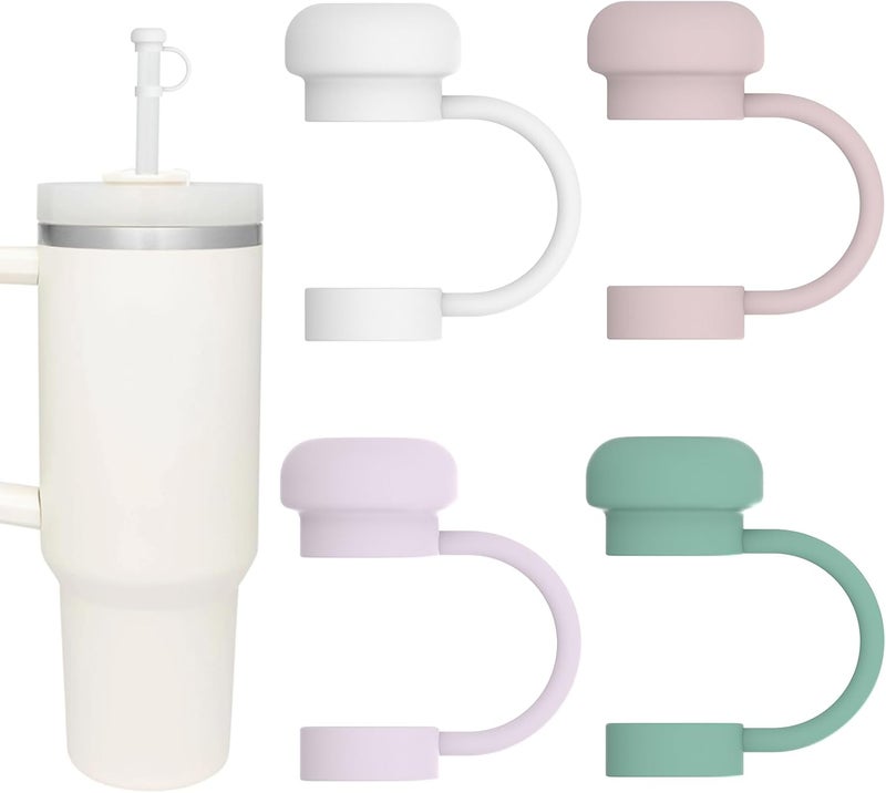ColisPar 4pcs Straw Topper Cap for Stanley 40 oz 30 oz Cup - 10mm Food Grade Silicone Accessories, Cute Large Cloud Tips Cover Protector Plugs for Tumblers With Handle - Image 1