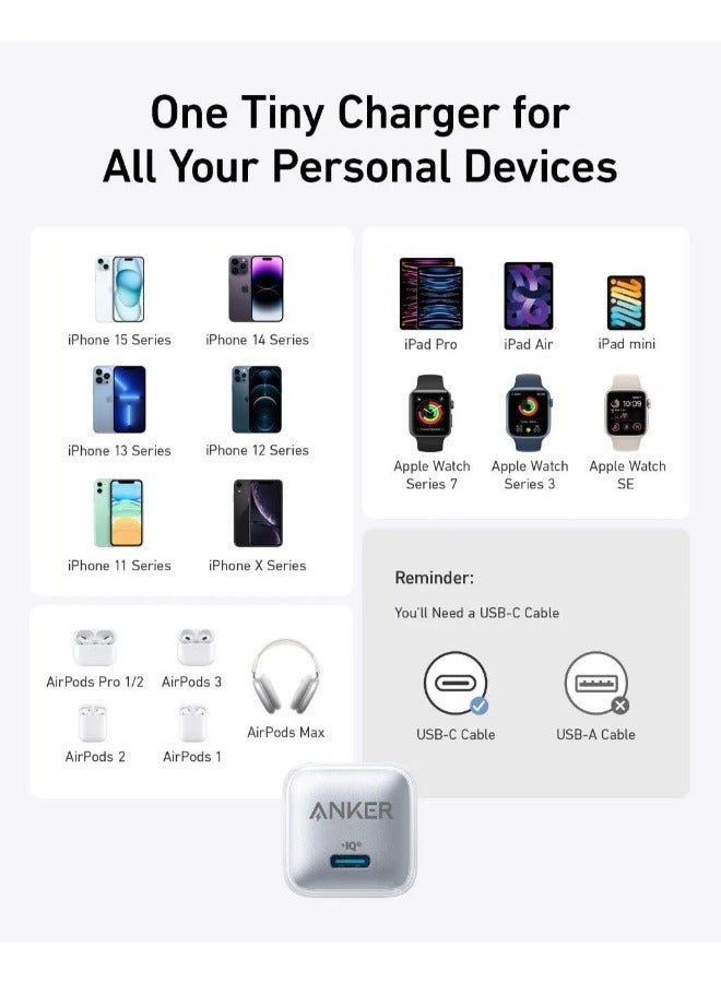 Anker Mobiles & Tablets Mobile Accessories Chargers & Adapters Anker 511 Nano Pro USB-C Wall Charger, 20 Watt - A2637636-F , A2637 - Image 3