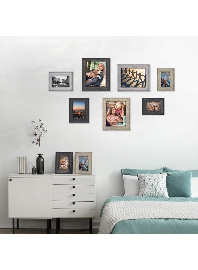 إطار صور 4×6 بوصة – لتعليق الصور على الحائط أو الطاولة، تصميم كلاسيكي متين يناسب المنزل والمكتب، يعرض صور مقاس 3.5×5 بوصة مع الحافة أو 4×6 بوصة سم بدونها - Image 3