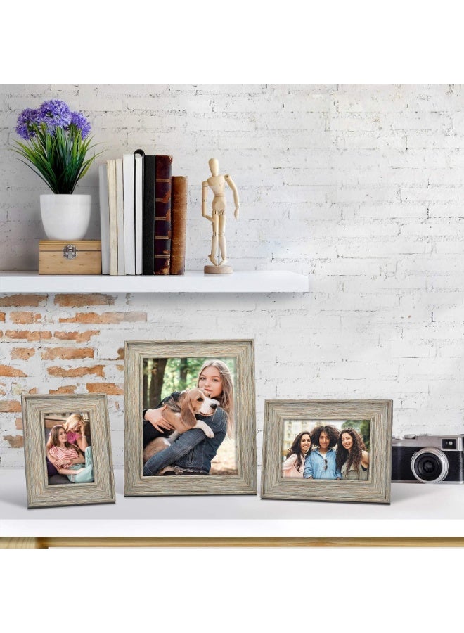 إطار صور 4×6 بوصة – لتعليق الصور على الحائط أو الطاولة، تصميم كلاسيكي متين يناسب المنزل والمكتب، يعرض صور مقاس 3.5×5 بوصة مع الحافة أو 4×6 بوصة سم بدونها - Image 2