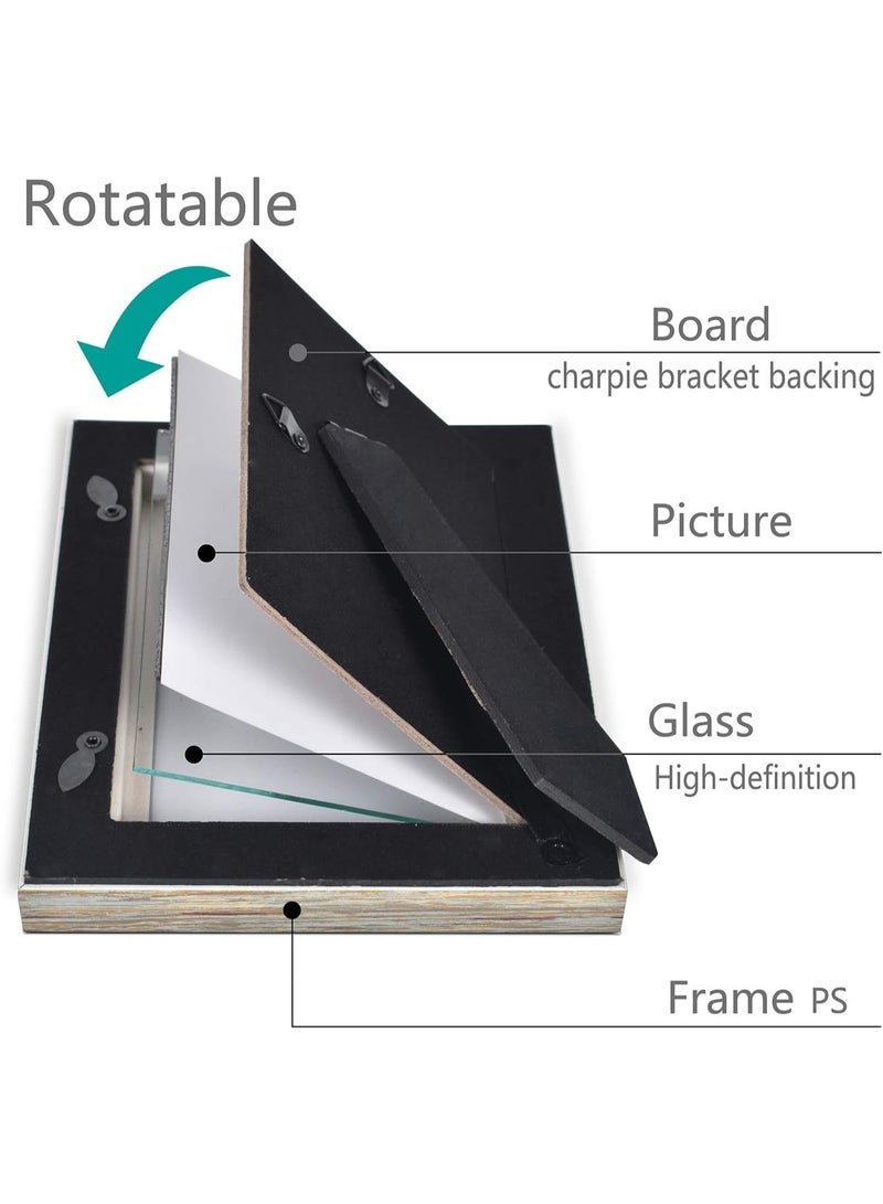 إطار صور 4×6 بوصة – لتعليق الصور على الحائط أو الطاولة، تصميم كلاسيكي متين يناسب المنزل والمكتب، يعرض صور مقاس 3.5×5 بوصة مع الحافة أو 4×6 بوصة سم بدونها - Image 4