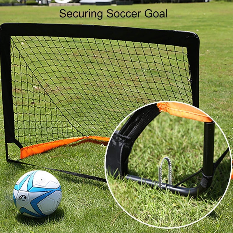 AAGUT Trampoline Stakes 12 Inch 6 Pack, 3/8 Inch Trampoline Tie Down Anchor Kit High Wind Heavy Duty, Galvanized Steel Trampolines Accessories U Shaped Ground Rebar Stakes for Soccer Goal, Swing Set - Image 5