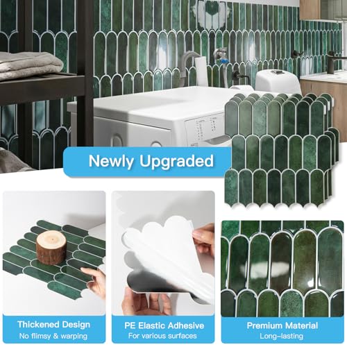 Art3d 12 x 12 Inch Heavy-Duty Peel and Stick Backsplash, Self-adhesive Wall Tiles for Kitchen Bathroom Decor, 10-Pack Dark Green - Image 5