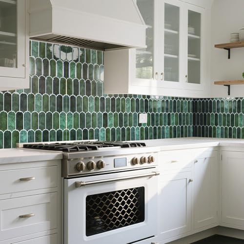 Art3d 12 x 12 Inch Heavy-Duty Peel and Stick Backsplash, Self-adhesive Wall Tiles for Kitchen Bathroom Decor, 10-Pack Dark Green - Image 2