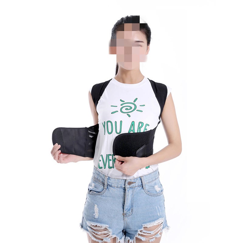 2pcs Adjustable Flexible Posture back Belt Vest Shoulder Hunchback Relief Humpback Band Size (Black) - Image 4