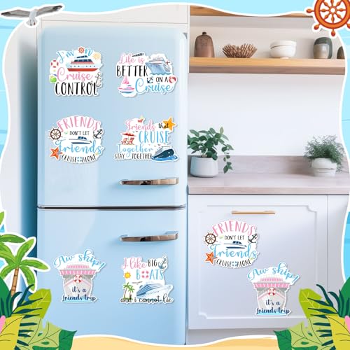TREACLUB 6Pcs Cruise Door Decorations Magnetic Friends Trip Cruise Door Magnets Reusable Funny Carnival Ship Magnets Sea Navigation Sticker for Ship Cabin Fridge Party Decor - Image 4