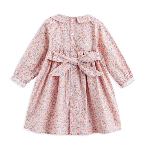 Simplee kids Baby Infant Girls Floral Casual Dress for Spring Fall Long Sleeve Toddler Playwear Dress Pink 18 Months - Image 2