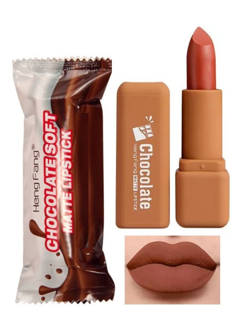 Heng Fang - Lipstick Longlasting Waterproof Chocolate Soft Matte Lipstick For Women - Image 1