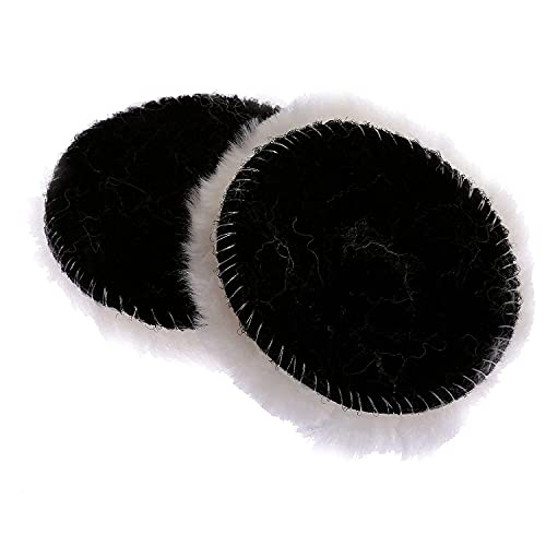 DIY Crafts 2 Pcs, 4" inch Soft Wool Pad, Off White Soft Wool Hoop loop Car Clean Polishing Polisher Buffing Bonnet Pad for Car Bike Polishing Woolen Buffer Wa (2 Pcs, 4" inch Soft Wool Pad) - Image 3