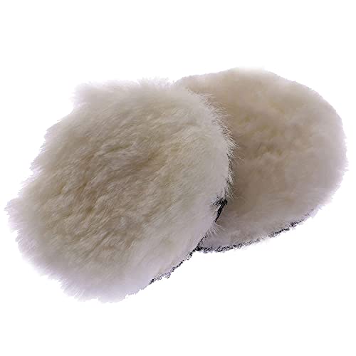 DIY Crafts 2 Pcs, 4" inch Soft Wool Pad, Off White Soft Wool Hoop loop Car Clean Polishing Polisher Buffing Bonnet Pad for Car Bike Polishing Woolen Buffer Wa (2 Pcs, 4" inch Soft Wool Pad) - Image 4