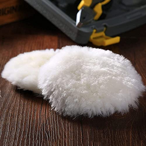 DIY Crafts 2 Pcs, 4" inch Soft Wool Pad, Off White Soft Wool Hoop loop Car Clean Polishing Polisher Buffing Bonnet Pad for Car Bike Polishing Woolen Buffer Wa (2 Pcs, 4" inch Soft Wool Pad) - Image 5