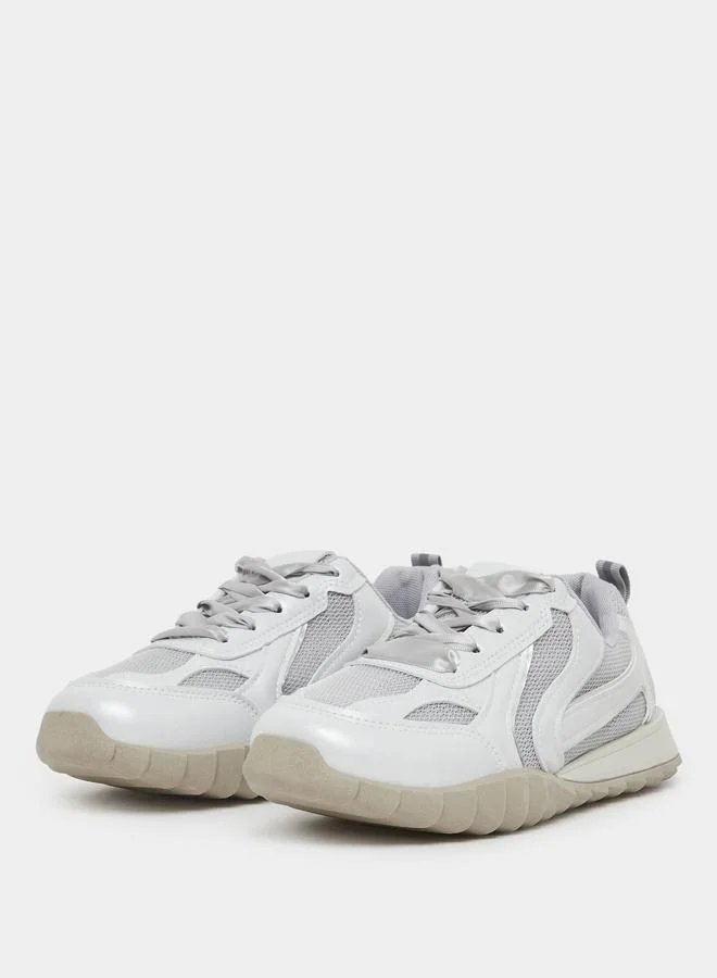 Styli Styli Panelled Lace Up Sneakers
