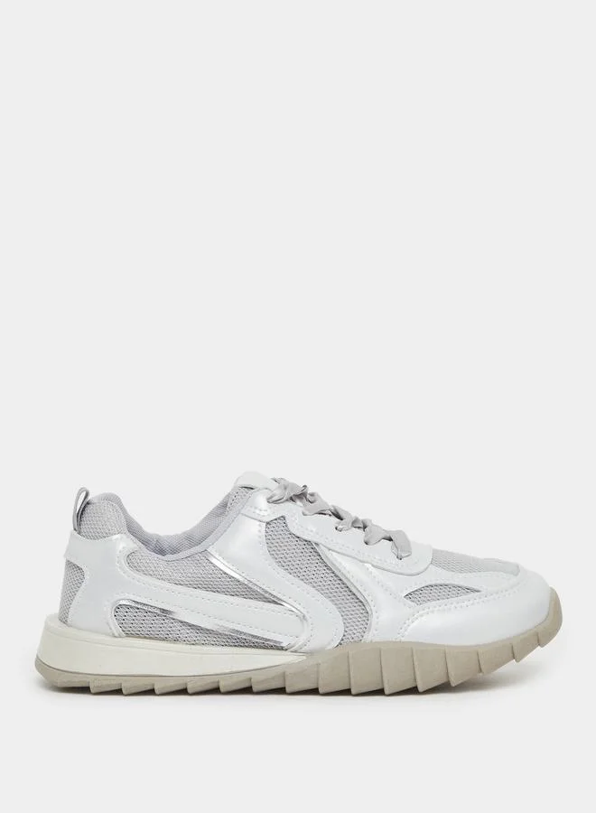 Styli Styli Panelled Lace Up Sneakers