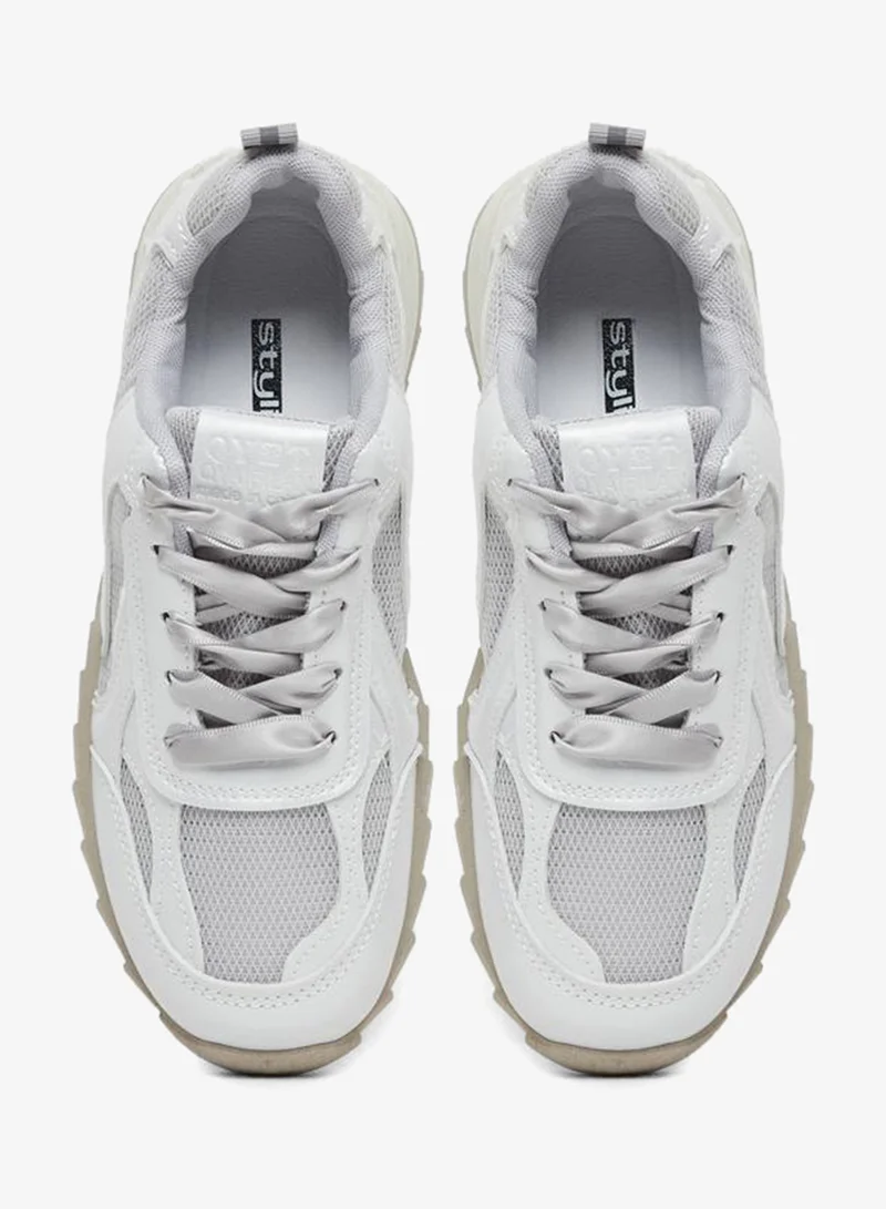 Styli Active  Panelled Lace Up Sneakers for Women | Best Price UAE
