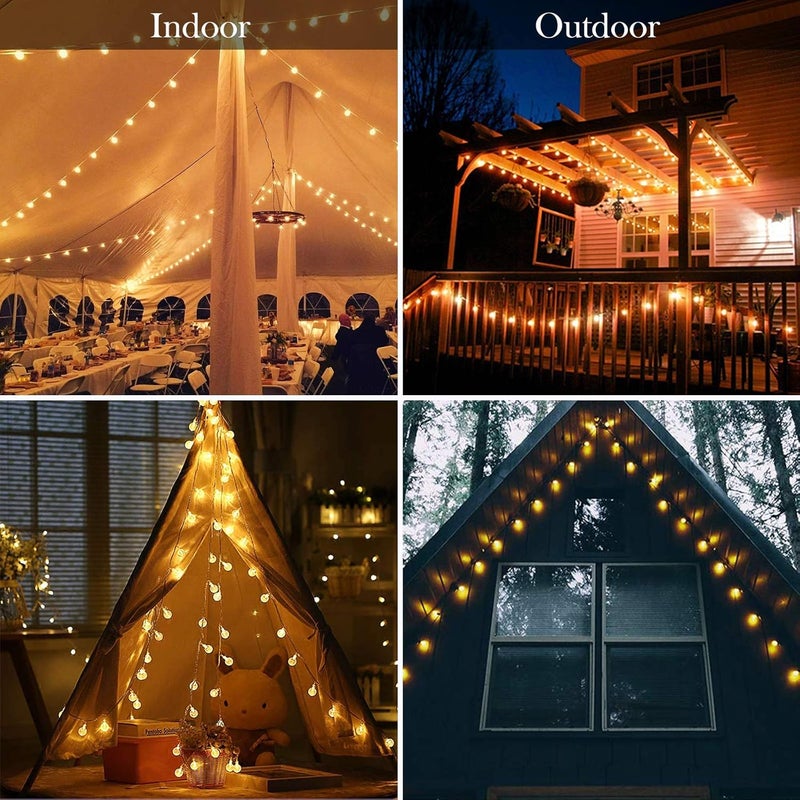 ANJAYLIA 33ft 80LED Globe String lghts Fairy Battery Operated String with Remote Waterproof Indoor Outdoor Hanging Lights Christmas for Home Party Patio Garden Wedding - Image 5