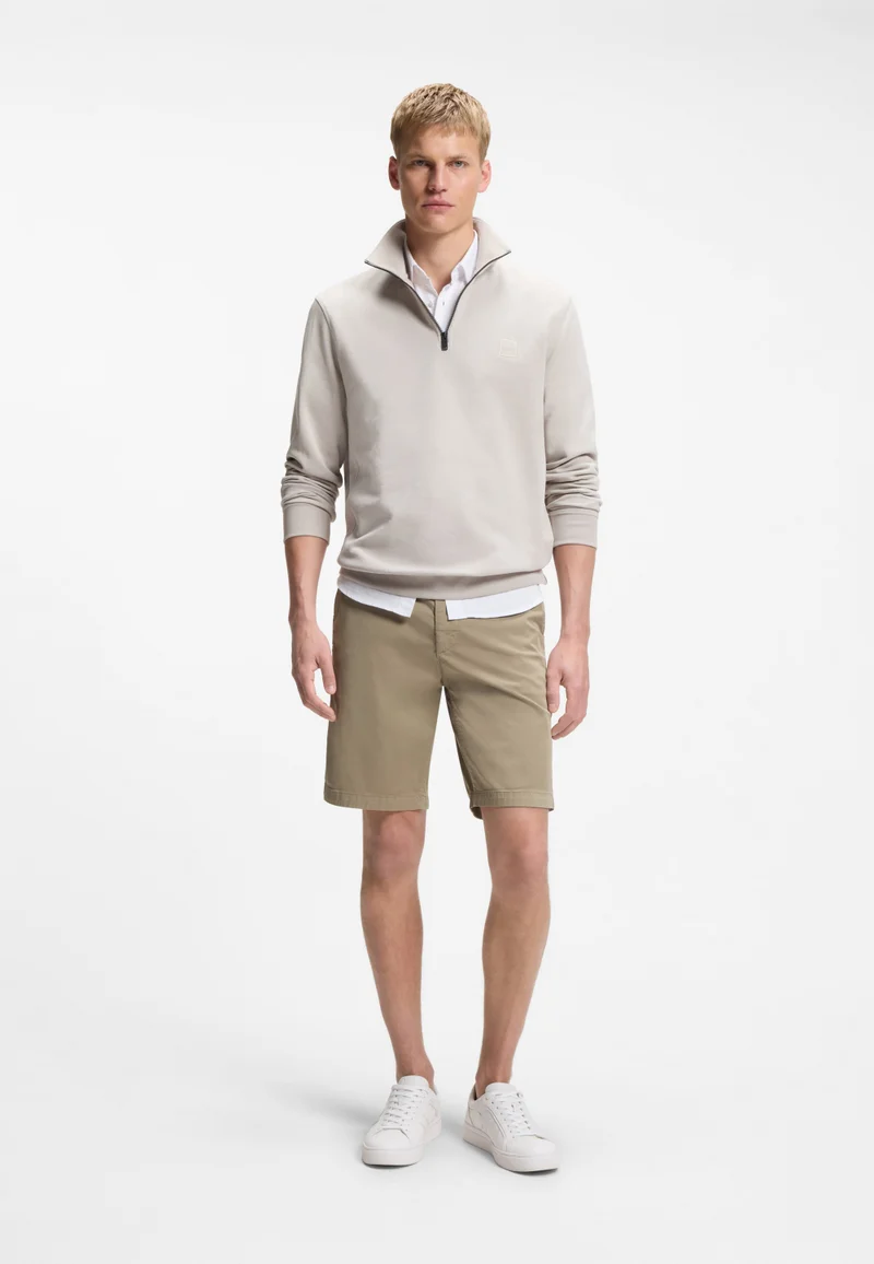 BOSS Light Brown Slim-fit shorts in stretch-cotton twill for Men | Best Price UAE