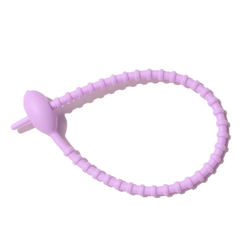 Silicone Cable Tie Organizer DIY Keychain Colorful Cord Purple 