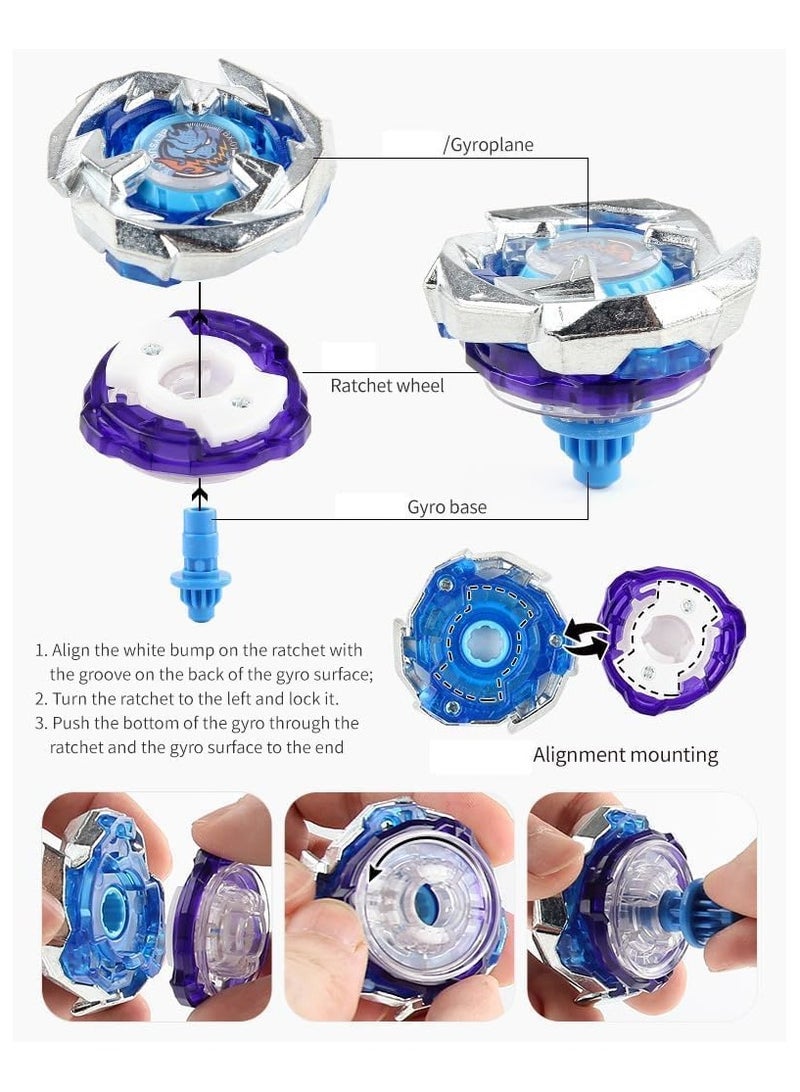 BeyBlade Bey Battling Top Burst Gyros Toy Set Toy Gift for Children Boys Ages 6 8 10 12+ Combat Battling Game 12 Burst Spinning Tops 3 Two Way Launchers Grip Starter - Image 5