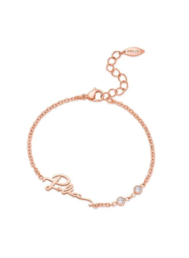 POLICE Petite Bracelet for Women Rose Gold Plating with  scriptPEJLB0002603