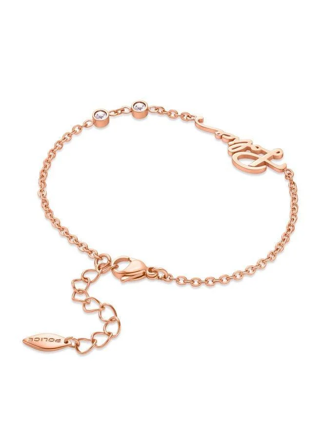 POLICE Petite Bracelet for Women Rose Gold Plating with  scriptPEJLB0002603