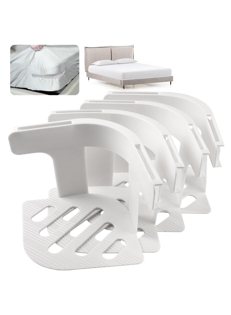 حاملات ملاءات سرير شديدة التحمل للزوايا مع أحزمة مانعة للانزلاق، حامل ملاءات عالمي لجميع أحجام المراتب، لا مزيد من الملاءات المتدلية أو التجاعيد أو الانزلاق - Image 1