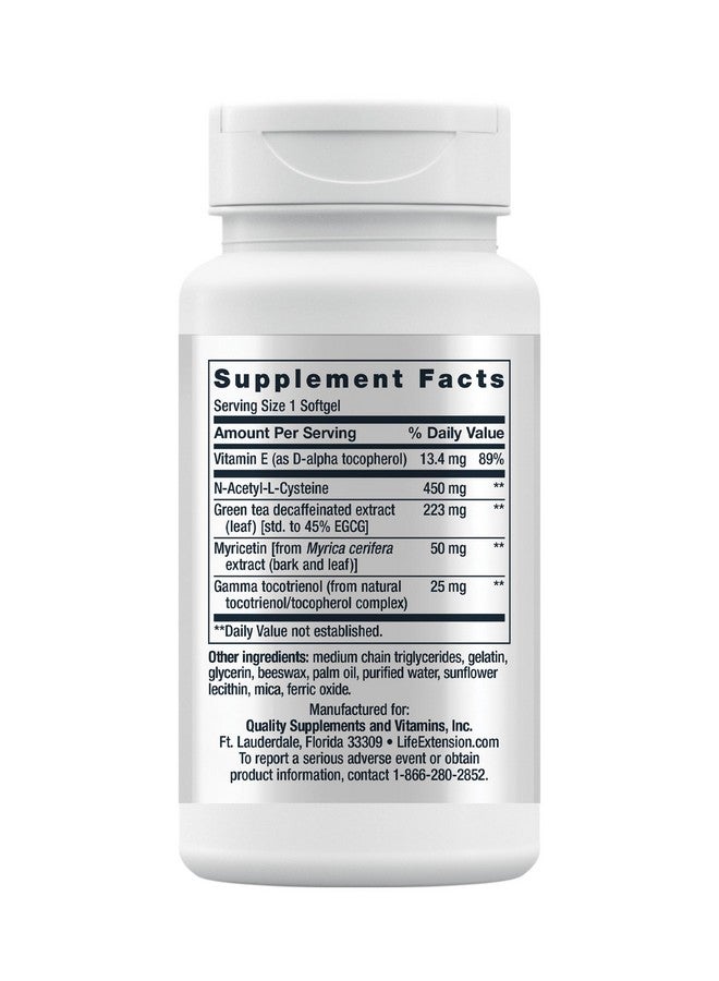 Life Extension GEROPROTECT® Ageless Cell™, Cellular Health, Healthy Aging, Vitamin E, N-Acetyl-L-cysteine, Green Tea Extract, myricetin, Gluten Free, Non-GMO, 30 softgels - Image 2