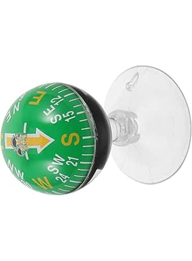 Green 38mm Plastic Car Suction Cup Compass for Dashboard Motorcycle Truck Boat Navigation - Image 1