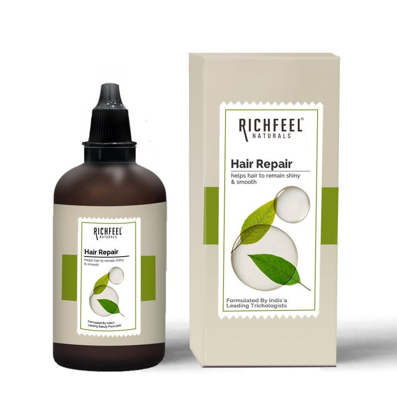 Richfeel Hair Repair Serum for Women  MenAll Hair Types for Frizzfree Smooth  Glossy Hair With Argan Oil  Vitamin E  60 ml - Image 1