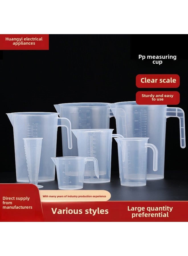 Thickened High Quality Food Grade Plastic Pp Measuring Cup With Scale Measuring Cylinder Thickened Transparent Beaker 100ml-5000 Ml-Capacity:PP2000 ML Open Handle Measuring Cup - Image 1