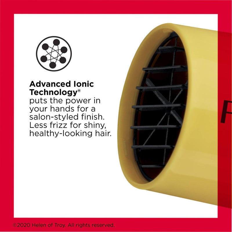 REVLON Compact Hair Dryer | 1875W Lightweight Design, Perfect for Travel, (Yellow) - Image 2