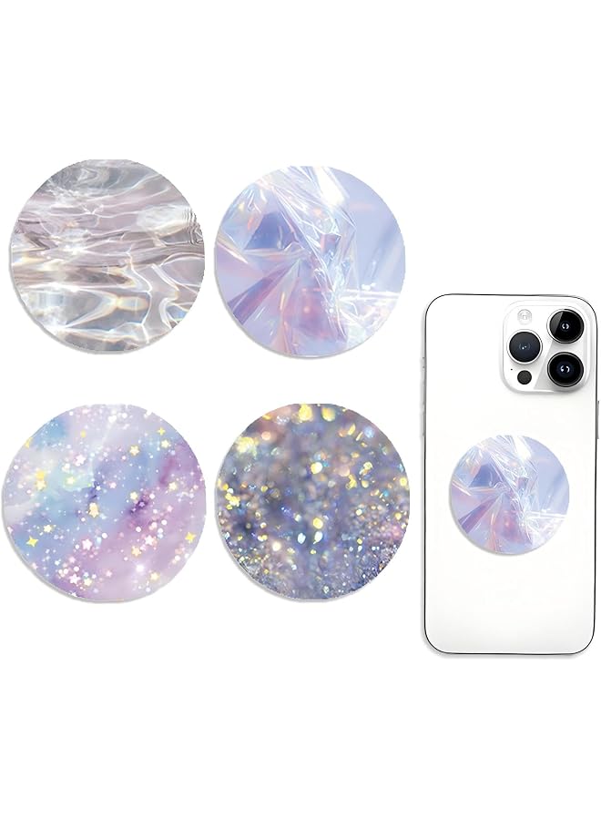 S-TOP Phone Finger Holder Grip, 4 PCS Foldable Starry Sky Pattern Stand, Universal Mobile Smartphone Accessory for Back of Case, Stylish Secure Handle for Tablets and All Smart Devices - Image 1