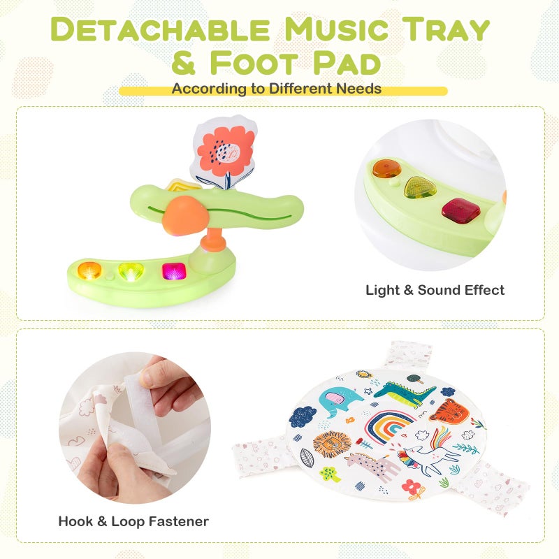 BABY JOY Baby Jumpers and Bouncers, Infant Activity Center with Music Lights Sounds, 360° Rotating Seat and 3 Adjustable Heights, Baby Play and Learning Center for 6-12 Months - Image 5