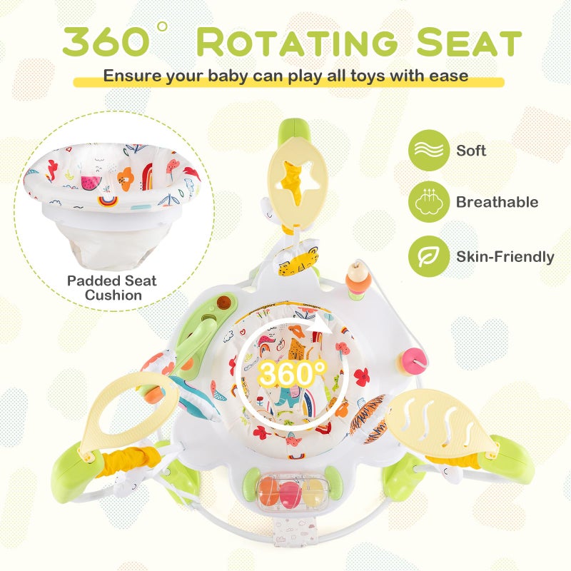 BABY JOY Baby Jumpers and Bouncers, Infant Activity Center with Music Lights Sounds, 360° Rotating Seat and 3 Adjustable Heights, Baby Play and Learning Center for 6-12 Months - Image 4