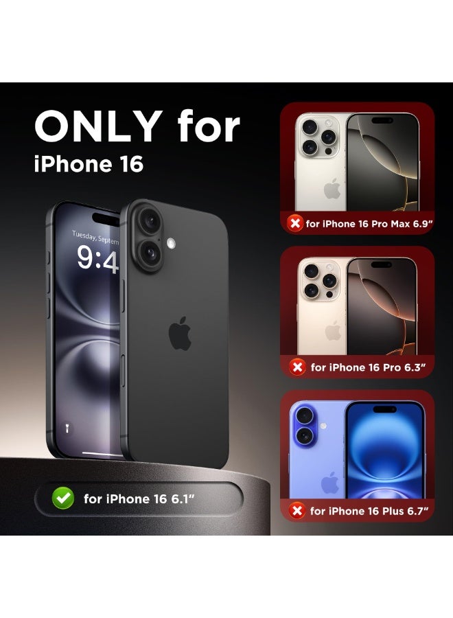 جولبينبوكس جراب مغناطيسي لهاتف iPhone 16 مع زر التقاط للتحكم في الكاميرا، متوافق مع MagSafe، [حماية كاملة للكاميرا] [واقي شاشة 2X] غطاء هاتف شفاف غير لامع لهاتف iPhone 16 مقاس 6.1 بوصة (أسود) - Image 5