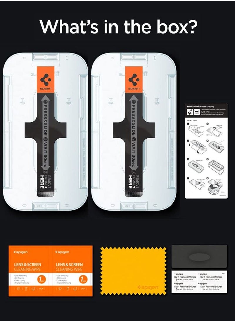 Glastr Ez Fit Privacy for iPhone 14 Pro Screen Protector Premium Tempered Glass with Auto Align Technology - 2 Pack