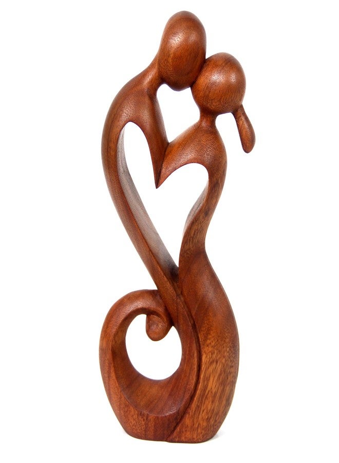 NOVICA Brown Romantic Suar Wood Sculpture , 11.75" Tall 'Everlasting Kiss' - Image 1
