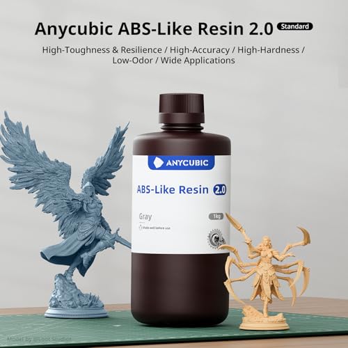 ANYCUBIC 2nd Gen Resin Technology ABSLike Resin 20 3D Printer Resin with High Toughness More Precise Details Low Odor Wide Compatibility for All LCD Resin 3D Printers Grey 1kg - Image 3