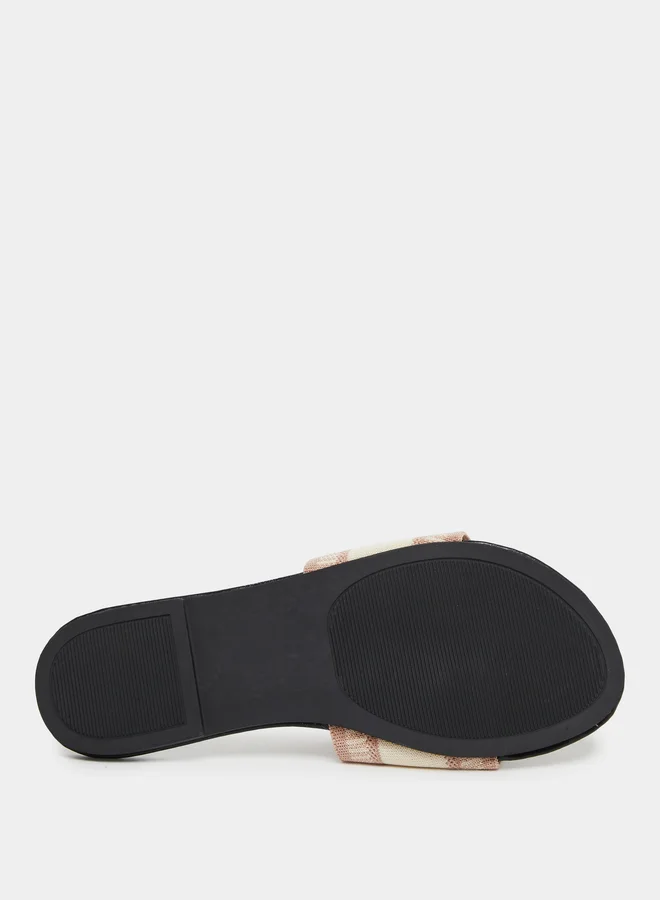Take Two Take Two Slogan Strap Flat Sandals