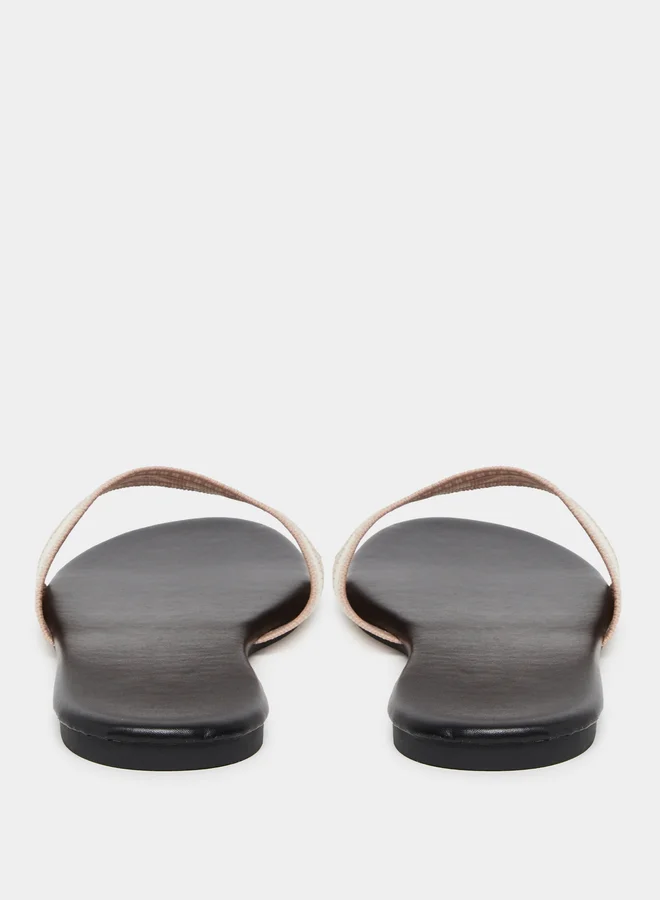 Take Two Take Two Slogan Strap Flat Sandals