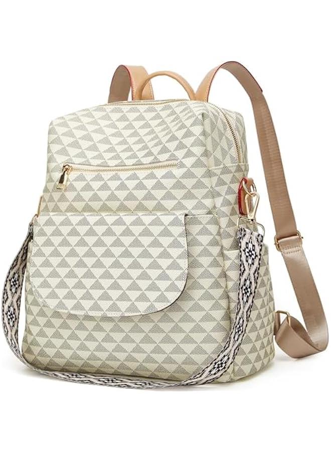 Arabest Backpack Purse for Women PU Leather Travel Satchel Handbag Convertible Design Bag with Purse 2 Piece - Image 1