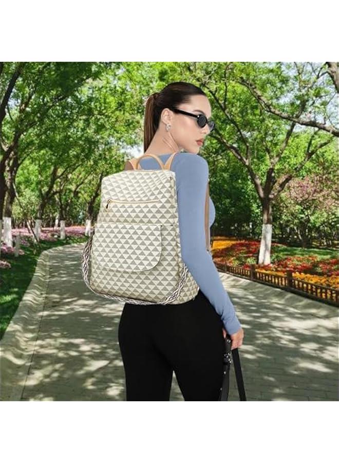 Arabest Backpack Purse for Women PU Leather Travel Satchel Handbag Convertible Design Bag with Purse 2 Piece - Image 3