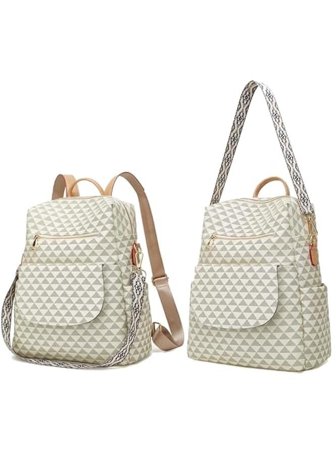 Arabest Backpack Purse for Women PU Leather Travel Satchel Handbag Convertible Design Bag with Purse 2 Piece - Image 4