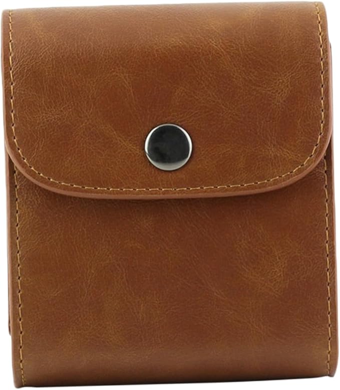 Coffee Pu Leather Photo Storage Bag For Square Instant Film Holder Case Fine Stitching Travel Camping - Image 1