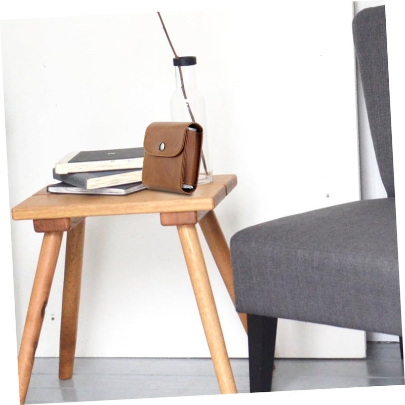 Coffee Pu Leather Photo Storage Bag For Square Instant Film Holder Case Fine Stitching Travel Camping - Image 4