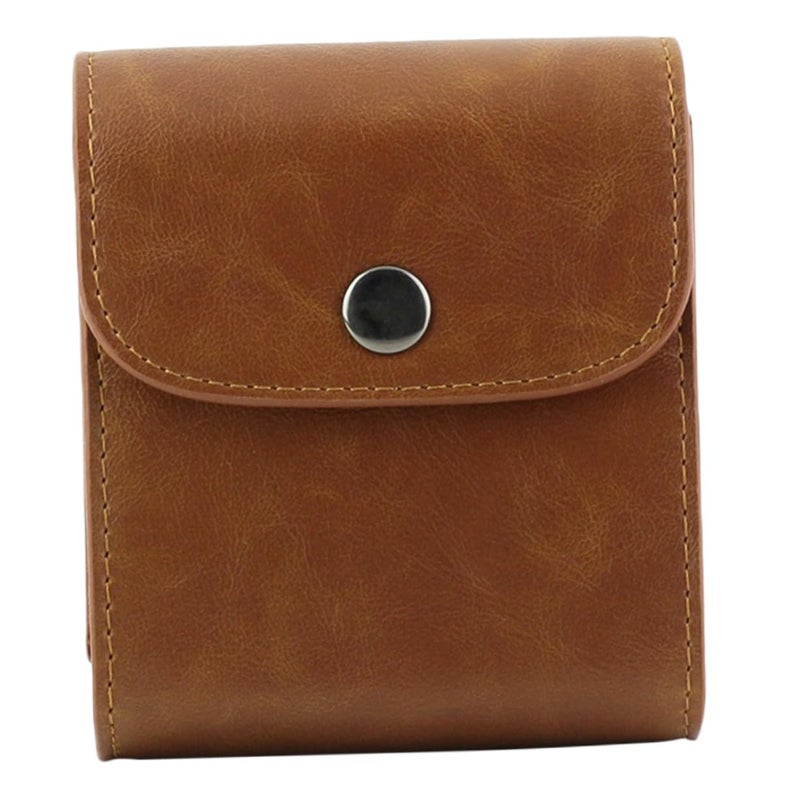 Coffee Pu Leather Photo Storage Bag For Square Instant Film Holder Case Fine Stitching Travel Camping - Image 2
