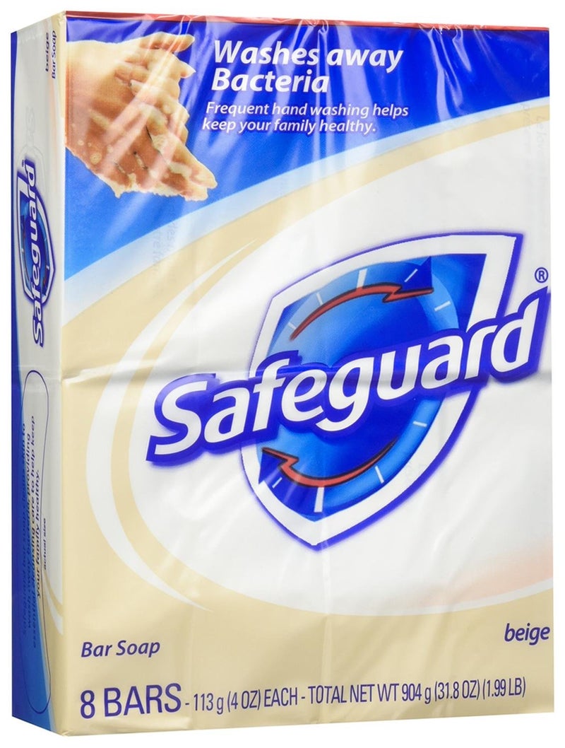 Safeguard Antibacterial Beige Bar Soap 4 Ounce 8 Bars