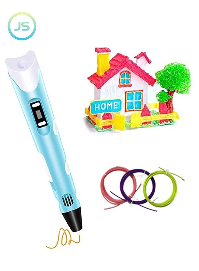 JS 3D Printing Pen Multicolour with LCD Display – Compatible with 1.75mm PLA/ABS Filament – USB Powered Drawing Pen for Kids & Adults – Safe, Creative Art Tool – Best Gift for Kids, DIY & Crafts - Image 1
