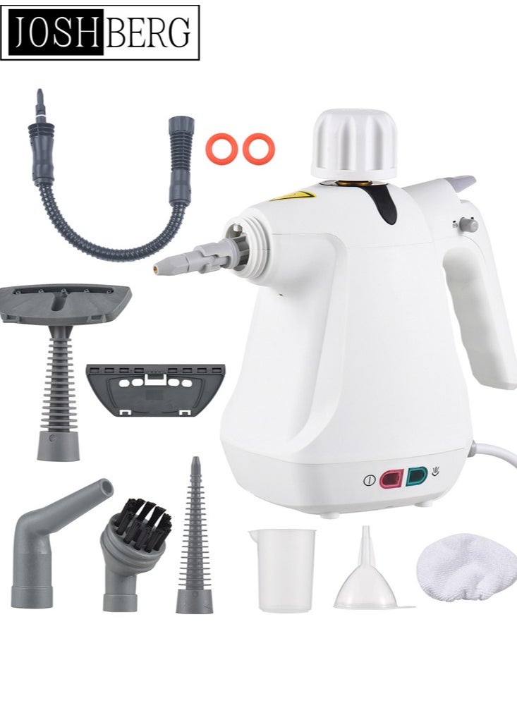 Joshberg Handheld Steam Cleaner, Steamer for Cleaning with 9 Accessories, Multipurpose Portable Upholstery Steamer with Safety Lock for Carpet Curtain Car Seat to Remove Grime, Grease, Save Time and Effort  - Image 1