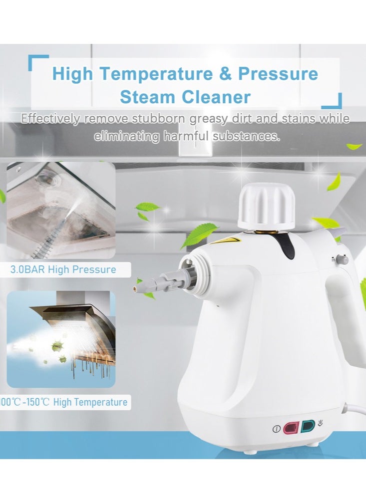 Joshberg Handheld Steam Cleaner, Steamer for Cleaning with 9 Accessories, Multipurpose Portable Upholstery Steamer with Safety Lock for Carpet Curtain Car Seat to Remove Grime, Grease, Save Time and Effort  - Image 2